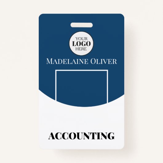 Abzeichen für den Namen von Mitarbeitern mit blaue Ausweis (Vorderseite)