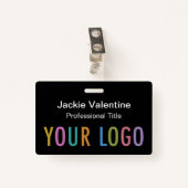 Abzeichen für den Namen von Schwarz-PVC mit Clip L Ausweis (Vorderseite mit Klammer)