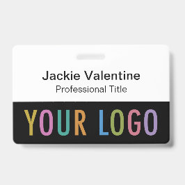 Abzeichen für den Namen von Schwarz-PVC mit Clip L Ausweis