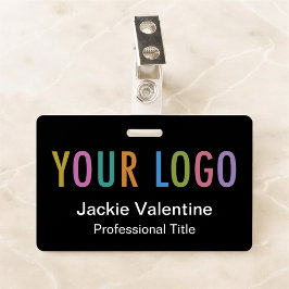 Abzeichen für den Namen von schwarzem PVC mit Logo Ausweis