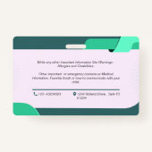 Abzeichen für den Notfall-Identifizierungskarte de Ausweis (Rückseite)