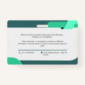 Abzeichen für den Notfall-Identifizierungskarte de Ausweis (Rückseite)