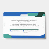 Abzeichen für den Notfall-Identifizierungskarte de Ausweis (Rückseite)