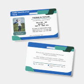 Abzeichen für den Notfall-Identifizierungskarte de Ausweis (Vorder- & Rückseite)