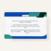 Abzeichen für den Notfall-Identifizierungskarte de Ausweis (Rückseite)