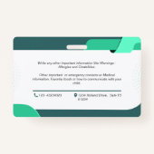 Abzeichen für den Notfall-Identifizierungskarte de Ausweis (Rückseite)