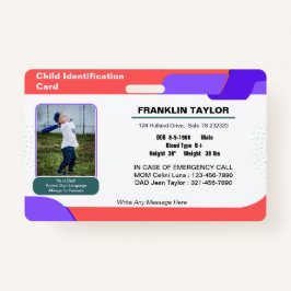 Abzeichen für den Notfall-Identifizierungskarte de Ausweis