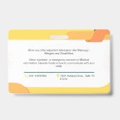 Abzeichen für den Notfall-Identifizierungskarte de Ausweis (Rückseite)