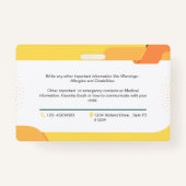 Abzeichen für den Notfall-Identifizierungskarte de Ausweis (Rückseite)