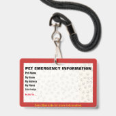 Abzeichen für den Notfall-Informationskarte für Ha Ausweis (Vorderseite mit Lanyard)