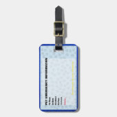 Abzeichen für den Notfall-Informationskarte für Ha Gepäckanhänger (Vorderseite vertikal)