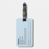 Abzeichen für den Notfall-Informationskarte für Ha Gepäckanhänger (Rückseite vertikal)