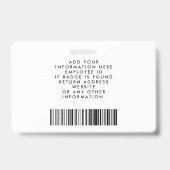 Abzeichen für den Strichcode des benutzerdefiniert Ausweis (Rückseite)