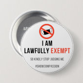 Abzeichen für die Befreiung von Masken Button (Vorne & Hinten)