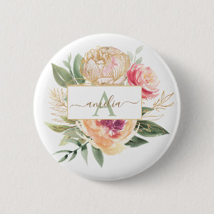 Abzeichen für die Bezeichnung von Peony and Gold  Button