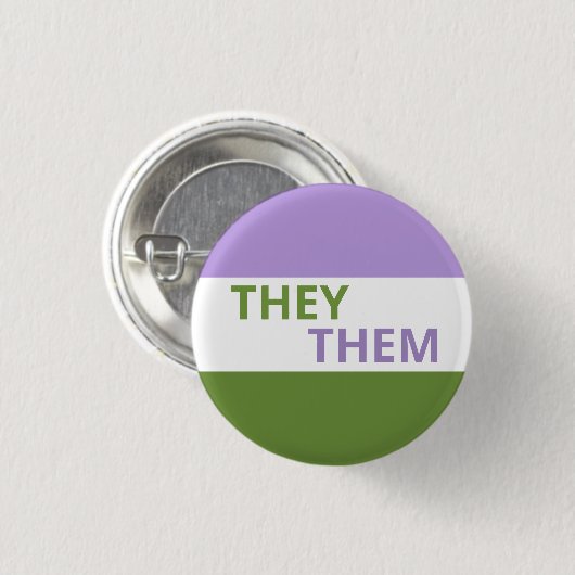 Abzeichen für die Flagge von Genderqueer Button (Vorne & Hinten)