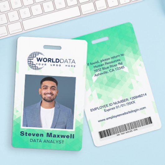 Abzeichen für die grüne Geometrie der Mitarbeiter- Ausweis