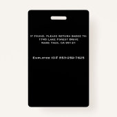 Abzeichen für die ID-Karte des Mitarbeiters - Schw Ausweis (Rückseite)