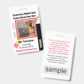 Abzeichen für die Identifizierung von Schullehrern Ausweis (Front & Back)