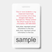 Abzeichen für die Identifizierung von Schullehrern Ausweis (Back)