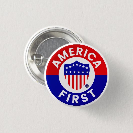 Abzeichen für die Kampagne "America First Committe Button (Vorne & Hinten)