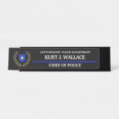 Abzeichen für die Polizei von Thin Blue Line Schreibtischnamensplakette (Vorderseite )