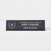 Abzeichen für die Polizei von Thin Blue Line Schreibtischnamensplakette (Vorderseite )