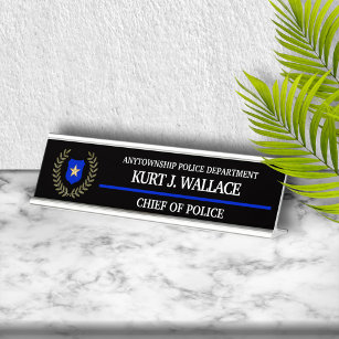 Abzeichen für die Polizei von Thin Blue Line Schreibtischnamensplakette