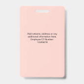 Abzeichen für die Sicherheitskennung von Mitarbeit Ausweis (Rückseite)