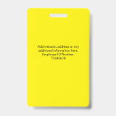 Abzeichen für die Sicherheitskennung von Mitarbeit Ausweis (Rückseite)