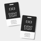 Abzeichen für die Veranstaltungspersonal Ausweis (Vorder- & Rückseite)