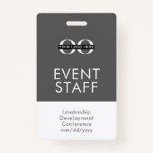 Abzeichen für die Veranstaltungspersonal Ausweis (Rückseite)