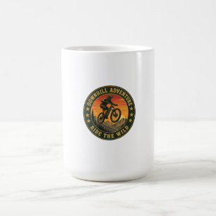 Abzeichen für Downhill-Mountainbike-Sonnenuntergan Kaffeetasse
