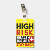 Abzeichen für ein hohes Gesundheitsrisiko Ausweis (Rückseite mit Clip)