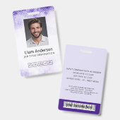 Abzeichen für eine vertikale Lila Mitarbeiter-ID Ausweis (Vorder- & Rückseite)