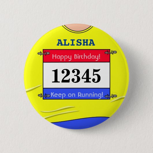 Abzeichen für einen Runner (Gelb) Button (Vorderseite)