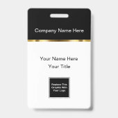 Abzeichen für Firmennamen mit klassischen Logos Ausweis (Rückseite)