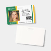 Abzeichen für Foto in der Schule - Grün und Gold Ausweis (Vorder- & Rückseite)