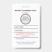 Abzeichen für geheime Agent Spy Party-Identität Ausweis (Rückseite)