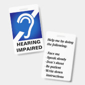 Abzeichen für Gehörbehinderte Unterstützung Ausweis (Front & Back)