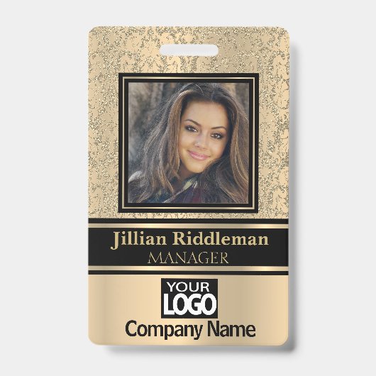 Abzeichen für Gold und Schwarz-Foto und Logos Ausweis (Vorderseite)