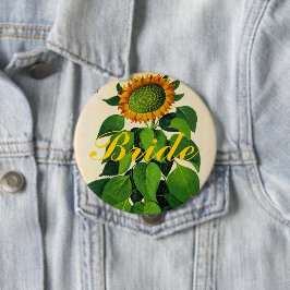Abzeichen für Hochzeitsfeier mit Sonnenblumen Button