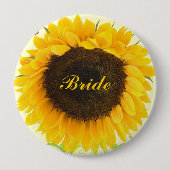 Abzeichen für Hochzeitsfeier mit Sonnenblumen Button (Vorderseite)
