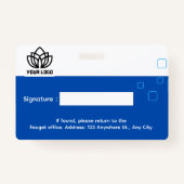 Abzeichen für kundenspezifische Mitarbeiter, Name  Ausweis (Rückseite)