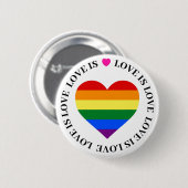 Abzeichen für LGBT-Schaltflächen - Liebe ist Liebe Button (Vorne & Hinten)