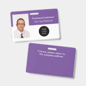 Abzeichen für lila Foto-ID Ausweis (Vorder- & Rückseite)