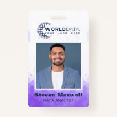 Abzeichen für lila geometrische benutzerdefinierte ausweis (Vorderseite)