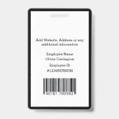 Abzeichen für Logonamen des Mitarbeiter-ID-Fotos Ausweis (Rückseite)