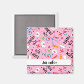 Abzeichen für medizinische Krankenpflege Rosa Pers Magnet (Vorderseite/Rückseite)