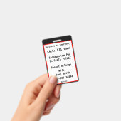 Abzeichen für medizinische Notfälle - kundenspezif Ausweis (Handheld)